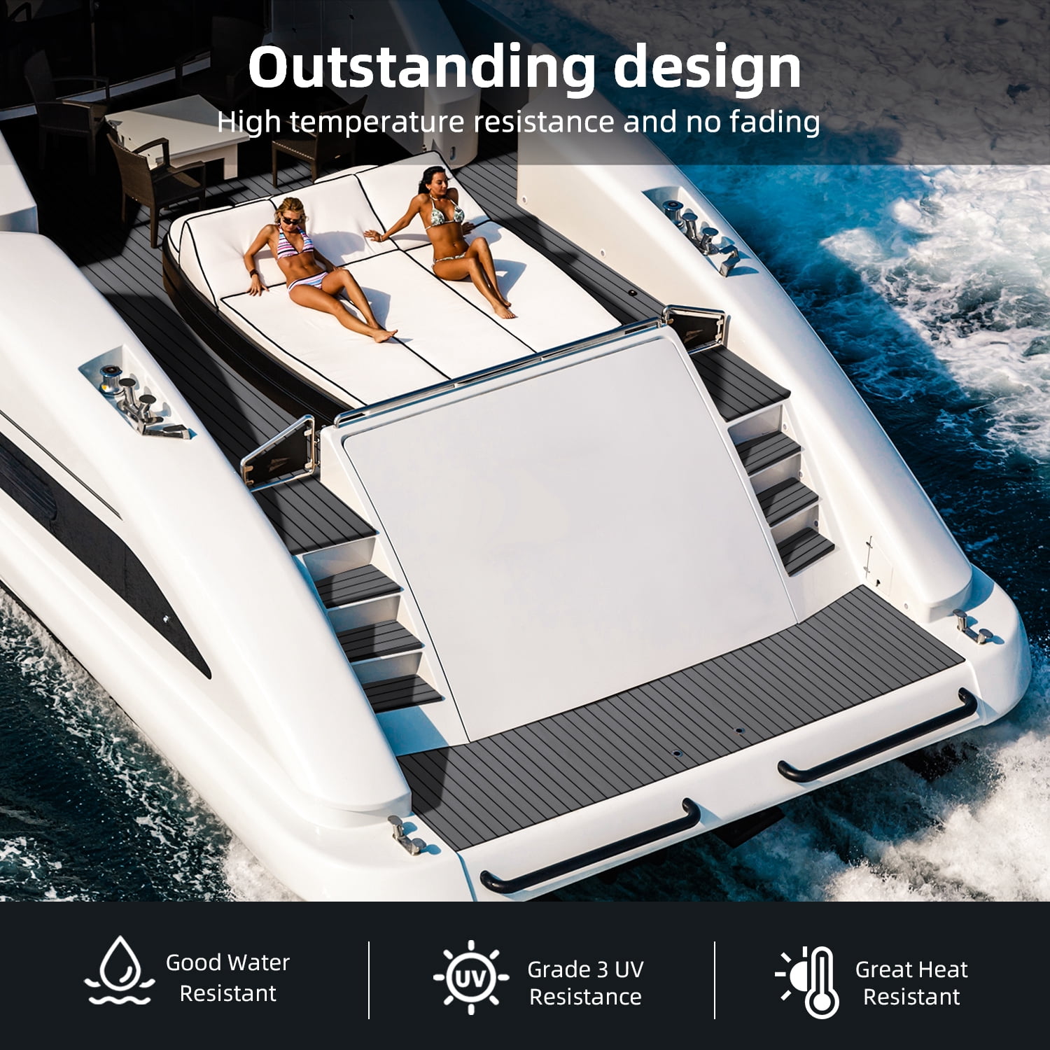 AbahubFit EVA Foam Boat Flooring 96"x45.6"/36"/28.8", 48"x16.8", Self Adhesive Non-Slip Marine Deck Mat for Motorboat Kayak Surfboard SUP
