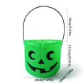 thumbnail image 3 of Halloween Treat Bucket Green Jack O Lantern Pail for Student Halloween Party Supplies Trick Or Treat Candy Holder for Halloween Party Favors, 3 of 6