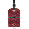 thumbnail image 6 of Square 2Pack PU Leather Red Retro Bohemia Cruise Luggage Tag with Privacy Cover and Name ID Tag for Travel Handbags Backpacks Luggage Tags, 6 of 6