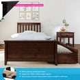 thumbnail image 2 of Max & Lily Twin Bed Frame with Storage Drawer, Solid Wood Platform Bed for Kids, Espresso, 2 of 8