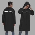 thumbnail image 2 of Mens Long Hooded Safety Rain Jacket Waterproof Emergency Raincoat Poncho Black Small, 2 of 5