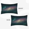 thumbnail image 4 of YFYANG Super Soft Rectangular Plush Cushion Cover (Without Pillow Insert), Green Dream Galaxy Comfort and Non-Pilling Hidden Zip Bedroom Sofa Pillowcases, 16"x24", 4 of 9