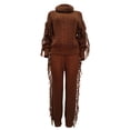 thumbnail image 6 of YUHAOTIN Sweatsuit Set for Women Petite Women's Fashionable Casual Solid Color Knitted Long Sleeve Turtleneck Fringe Sweater Set Fall Outfits Women Trendy Short Sleeve Sequin Two Piece Set, 6 of 8
