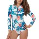 thumbnail image 1 of Traje de baño femenino Sexy de una pieza, traje de baño ajustado de manga larga para surf y buceo, traje de baño con cremallera, 1 of 6