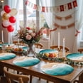 thumbnail image 5 of Teal Green Round 13 Inch Placemats Set of 2, Geometric Brown White Beach Waves Gradient HeatResistant Non Slip Place Mats for Dining Table, Wipeable Braided Kitchen Table Mats for Housewarming, 5 of 9