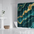 thumbnail image 2 of Teal Gold Marble Pattern Shower Curtain 72"x72" ,Bathroom Decorative Shower Curtains Set with 12 Hooks,Modern Waterproof Washable Shower Curtain, 2 of 6