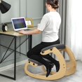 thumbnail image 6 of Dbuoem 1 Set Swing Kneeling Chair,Adjustable Height Office Sitting Posture Correction Chair,Thickened Wood Upright Posture Chair,258lbs Load Capacity Rocking Knee Chair, 6 of 14