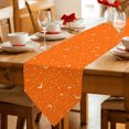 thumbnail image 2 of Orange Halloween Table Runner Linen Burlap Table Runner 70 Inches Long Starry Night Moon Shiny Dresser Scarves for Kitchen Island Coffee Dining Room Party Wedding Banquet Holiday Decoration 13"x70", 2 of 8