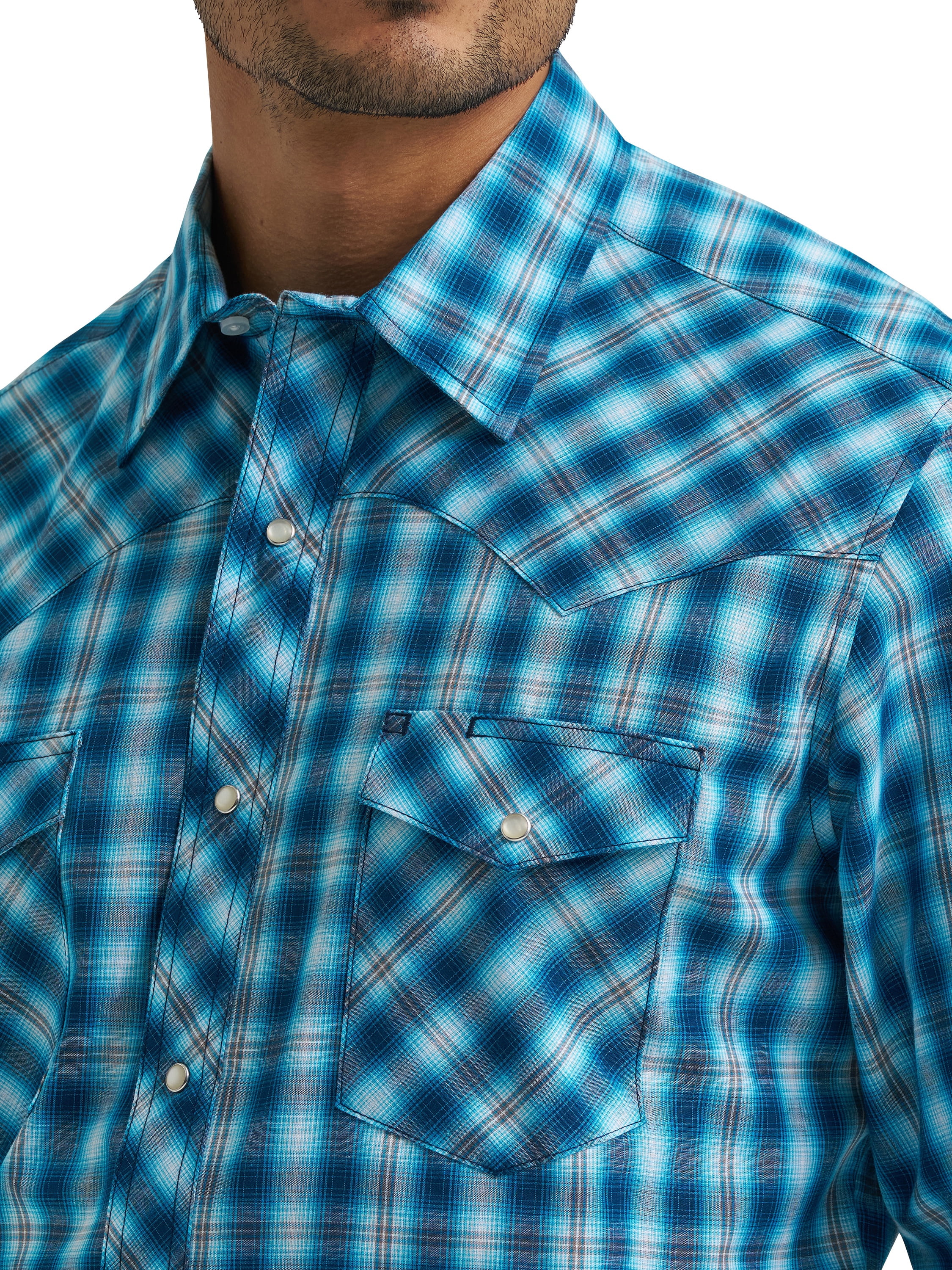 Wrangler® Men's and Big Men's Regular Fit Long Sleeve Western Shirt, Sizes S-5XL