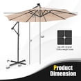 thumbnail image 2 of Resenkos 10 Feet Patio Solar Powered Cantilever Umbrella with Tilting System-Beige, Patio Offset Umbrella with Easy Tilt Adjustment, Outdoor Hanging Umbrella, Sunshade Umbrella Canopy, 2 of 7