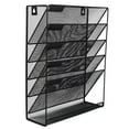 thumbnail image 2 of EasyPAG Wall File Holder 5 Tier Vertical Hanging File Organizer Wall Mount Paper Folder Rack with Bottom Flat Tray for Office and Home,Black, 2 of 6