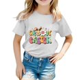 thumbnail image 1 of FhsagQ T-Shirt Graphique Mignon de Pâques pour Filles, Col Rond, Manches Courtes, Été, Décontracté, T-Shirt pour Tout-Petits, Printemps, Blanc, 8-9 Ans, 1 of 1