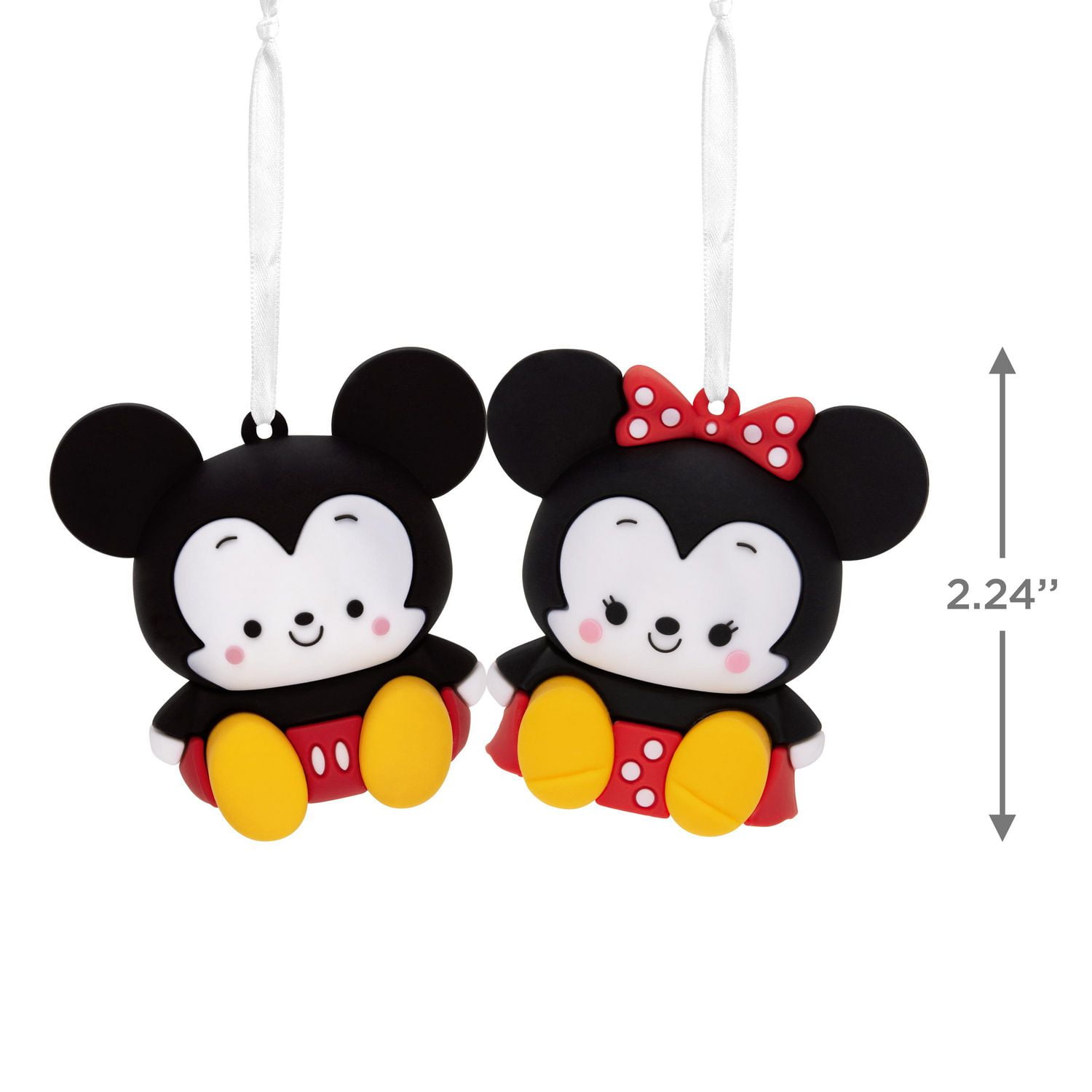Décorations Hallmark de Noël (Mickey et Minnie, peluches magnétiques Better Together), ensemble de 2 peluches