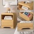 thumbnail image 6 of Night Stand Nightstand with Drawer Storage Curved Bed Side Table End Table for Bedroom, Oak, 6 of 8