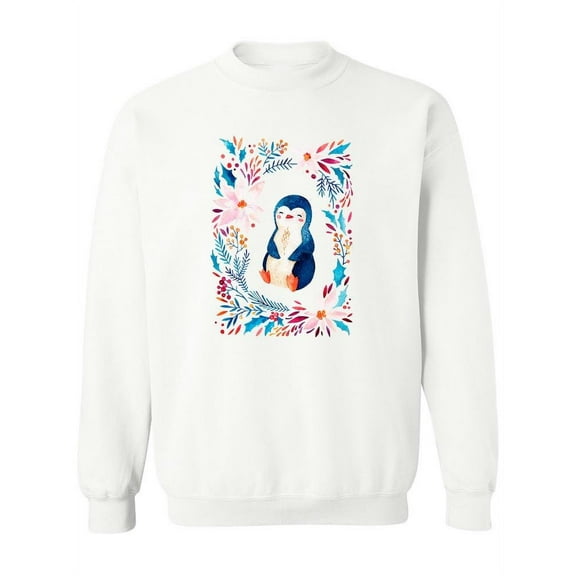 Childish Penguin Watercolor. Sweatshirt Women -Image by Shutterstock, Female Small