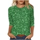 thumbnail image 2 of Tejiojio Women's Sequin Top Round Neck 3/4 Sleeves Sparkly Casual Party Blouse S-2XL, 2 of 5