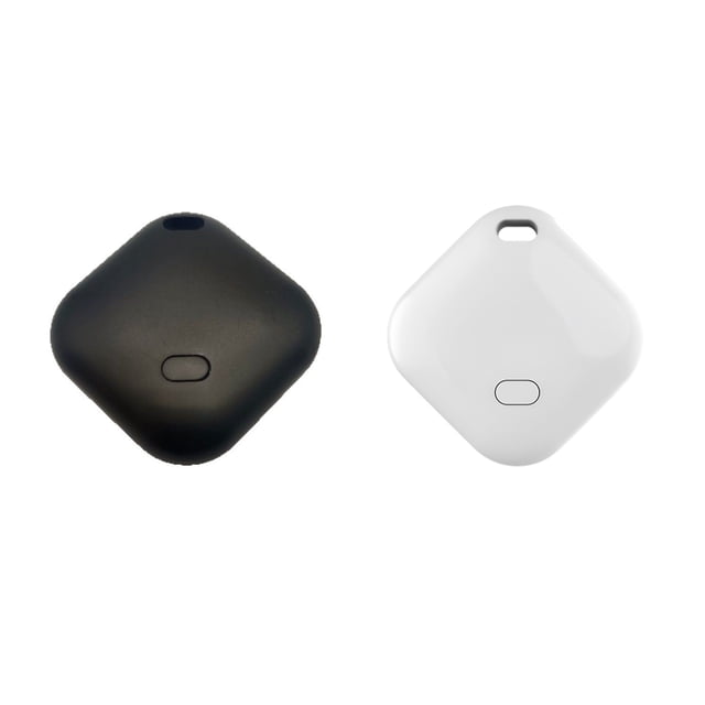 2-Pack Google Certified Bluetooth 5.2 Tracker for Android 9+, F02-B Smart Item Locator with Find My Device App, IP67 Waterproof Key Finder, 150m Range, Replaceable CR2032 Battery (1 White & 1 Black