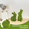 thumbnail image 4 of 2 Pcs Easter Bunny Decorations,Green Faux Moss Flocked Easter Spring Bunnies Figure, Moss Bunny Figurines For Easter Party Favors Porch Garden Indoor Outdoor Decor, 4 of 6