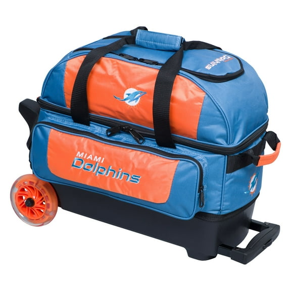 Aqua Miami Dolphins Two-Ball Roller Bowling Bag