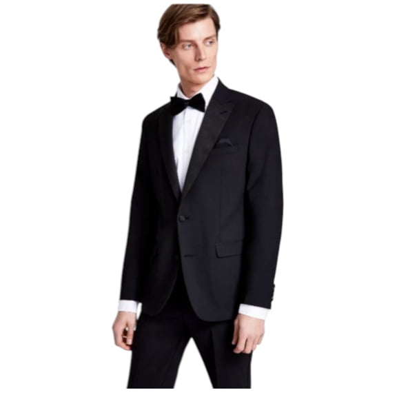 Bar Iii Mens Slim fit Tuxedo Jacket Blazer 46 R Black Solid Stretch
