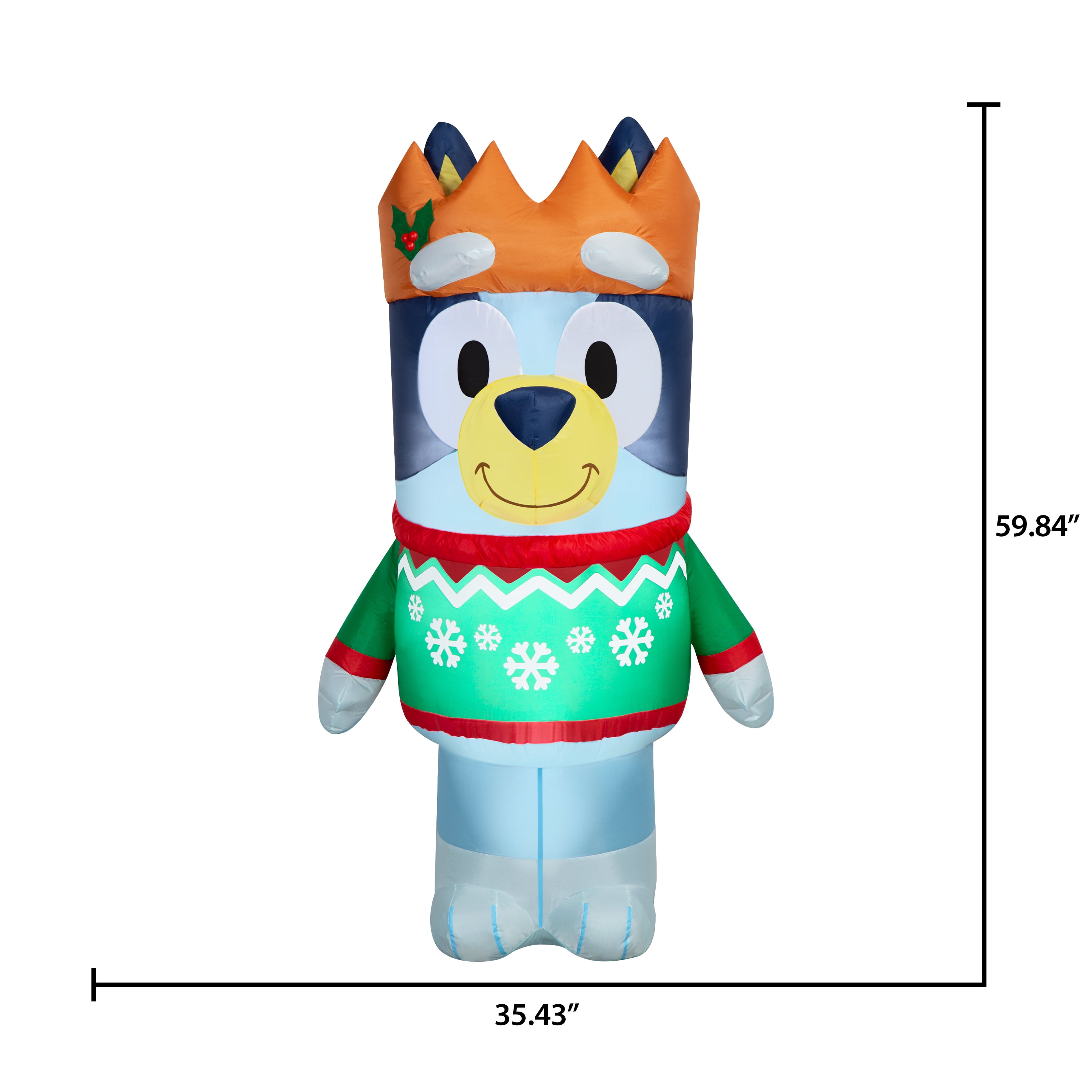 Christmas Yard Inflatable Bluey in Christmas Sweater BBC, 5 ft