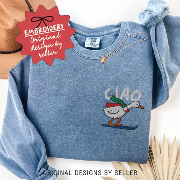 Embroidered Italia Sweatshirt, Winter Olympics, Italia Sweatshirt