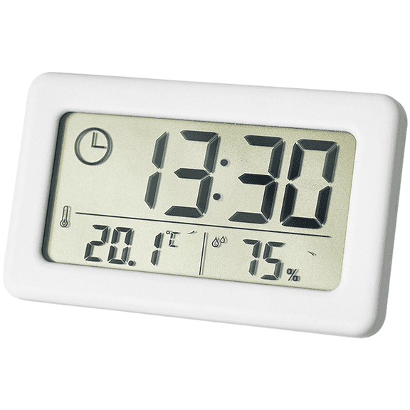 Modern Slim LCD Digital Clock with Temperature Humidity Display