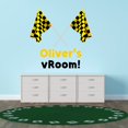 thumbnail image 3 of Sports Personalized Wall Decals for Boys Bedroom - Waving Checkered Flags on White Background DIY & Creativity Custom Name Wall Sticker - Size: 10 In x 10 In, 3 of 4