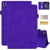 Samsung Galaxy Tab A8 10.5 2022 Tablet Case, SM-X200/X205/X207 Case, Dteck Embossed PU Leather Folio Flip Case with Card Slots, Multi-Angle Viewing Stand, Purple