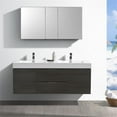 thumbnail image 4 of Fresca Valencia 60" Wall Hung Wood Bathroom Vanity with Double Sinks in Gray Oak, 4 of 5