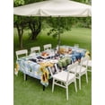 thumbnail image 4 of Outdoor Tablecloths with Umbrella Hole & Zipper, Spring Dog Tablecloth Rectangle 60x84 Inch, Sunflower Daisy Botanical Blue Plaid Waterproof Table Cloth, Patio/Pool/Picnic Table Covers, 4 of 8