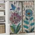 thumbnail image 6 of Orinice Flowers Birds Wooden Panel Bathroom Decor Set, Colorful Luxurious Graphic Print Polyester Fabric Fashion Shower Curtain Set with Hooks, Home Bathtubs Curtain Decorations 60x72, 6 of 7