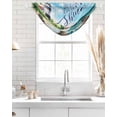 thumbnail image 4 of Waterfall Valances for Windows, Lighthouse Kitchen Sheer Valance Curtains, Blue Coastal Nautical Ocean Beach Palm Tree Rod Pocket Elegant Swag Valances for Living Room Bedroom, 47.2"x38.5", 3 Panel, 4 of 8
