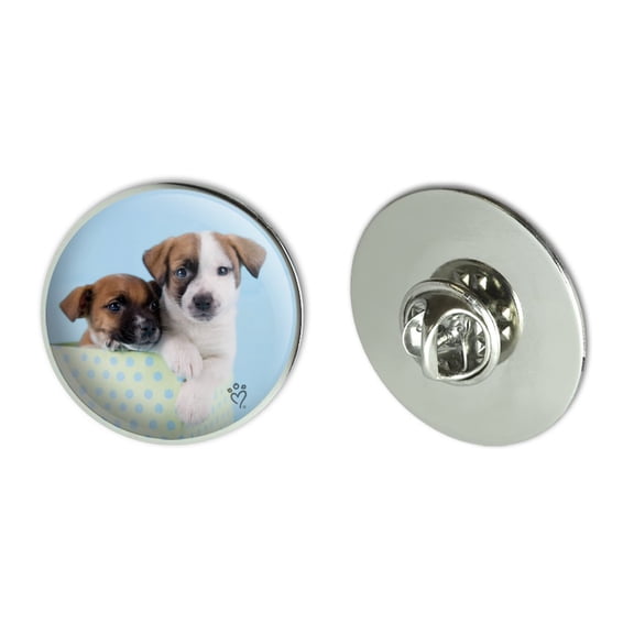 Jack Russell Terrier Puppies Dogs Gift Box Metal 1.1" Tie Tack Hat Lapel Pin Pinback
