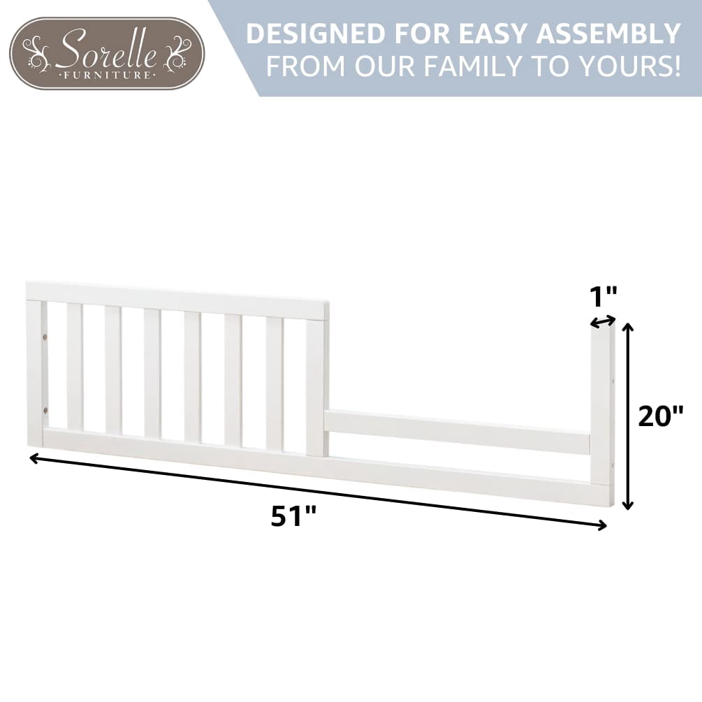Sorelle Furniture Easy-To-Install Toddler Guard Rail, Stone Gray