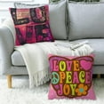 thumbnail image 5 of Love Peace Joy Throw Pillow Cover Case Artwork with Love Throw Pillows Set of 2 Super Soft Pillow Covers 18x18 Inches Farmhouse Home Decor for Living Room Bedroom Sofa Couch Cushion Cover, 5 of 6