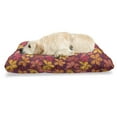 thumbnail image 1 of Autumn Pet Bed, Warm Tones Repeating Leaves Design Colorful Blooming Fall Flora, Resistant Pad for Dogs and Cats Cushion with Removable Cover, 24" x 39", Purple Dark Coral and Yellow, by Ambesonne, 1 of 4