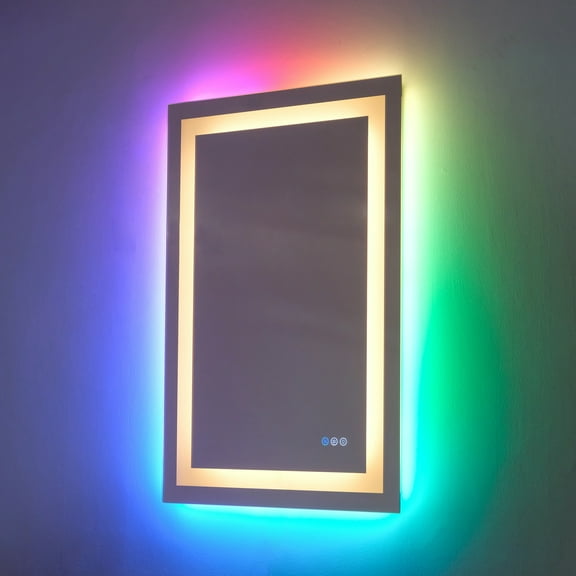 ABM02R-1 32" W x 24" H Rectangle Frameless LED Anti-fog Bathroom Vanities Wall Mirrors