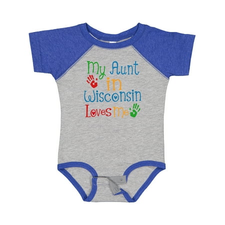

Inktastic My Aunt in Wisconsin Loves Me Boys or Girls Baby Bodysuit