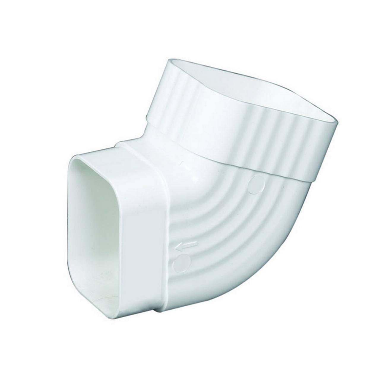 Amerimax 3 in. H x 2 in. W White Vinyl Traditional Gutter Elbow