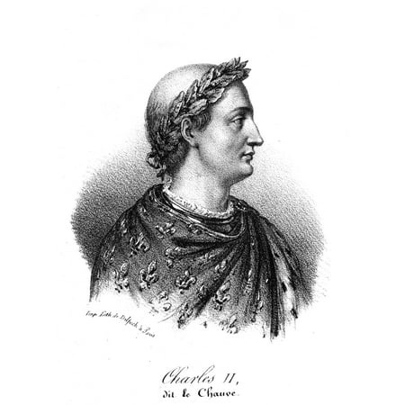 - Charles Ii (823-877) Ncalled The Bald King Of France 840-877 Holy Roman Emperor 875-877 Lithograph French 19Th Century Rolled Canvas Art - (24 x 36)
