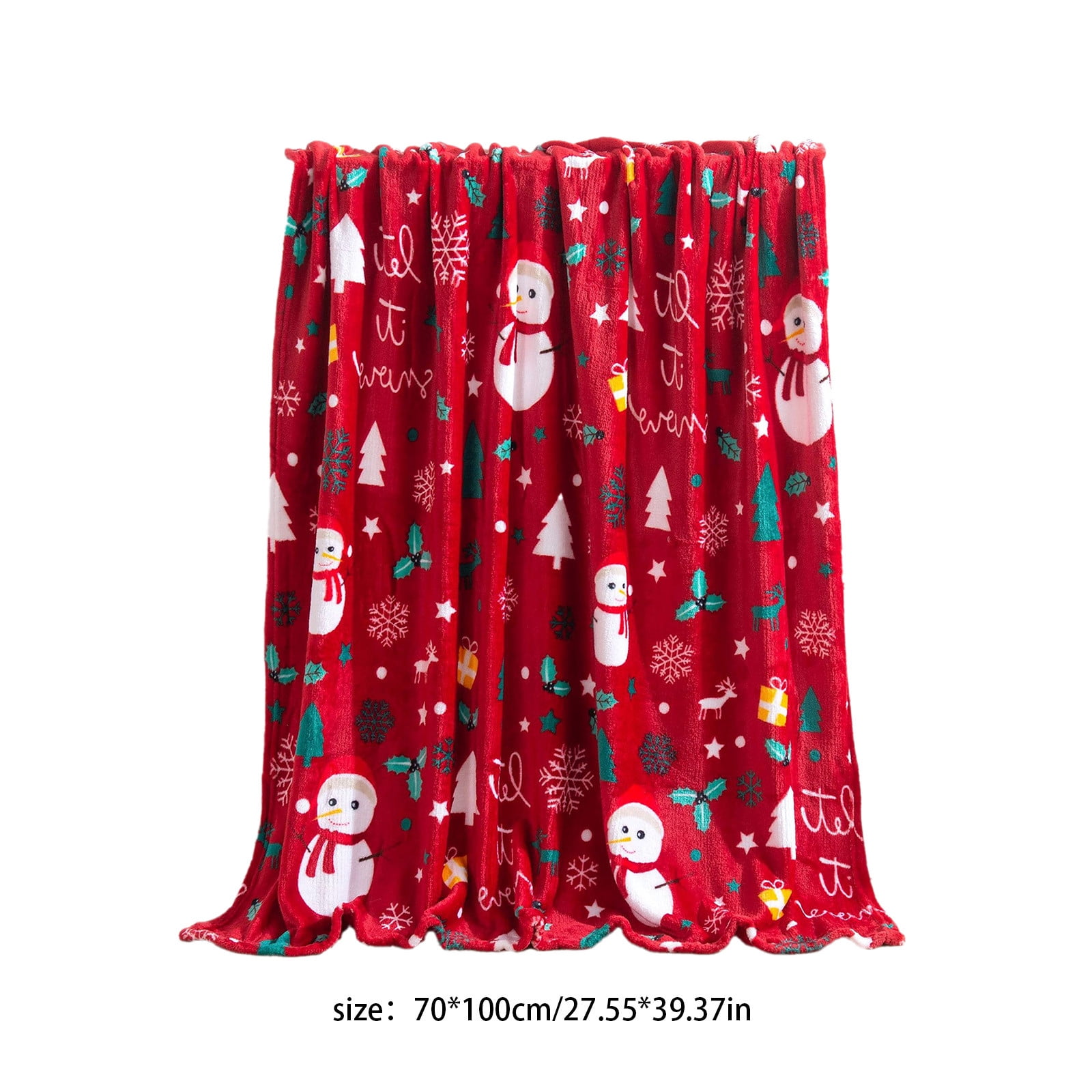 KeirineCC Christmas Throw Blanket | Red Snowflake Snowman Christmas Fleece Blanket | Soft, Plush, Warm Winter Cabin Throw, 27.5x39.3inch(F)