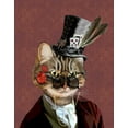 thumbnail image 2 of Fab Funky 20x24 Gold Ornate Wood Framed with Double Matting Museum Art Print Titled - Phileas Feline Steampunk Cat, 2 of 4