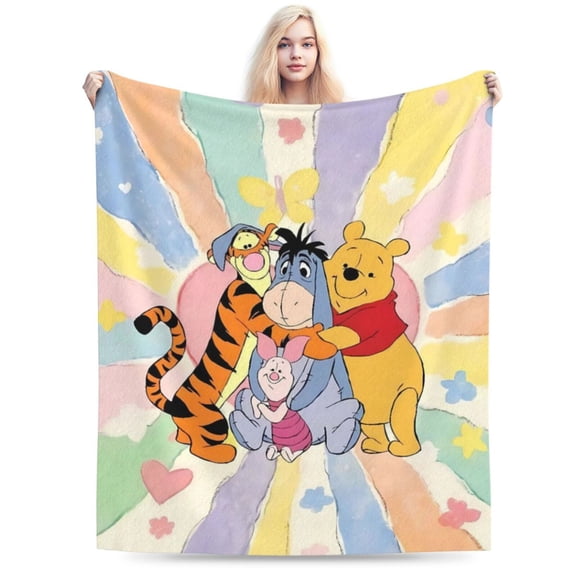 Ultra Soft Fleece Flannel Blankets Winnie The Pooh Cozy Warm Throws for Couch Sofa Bed 80"x60"