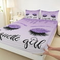 thumbnail image 3 of Castle Fairy Kids Teenagers Black Purple Eyelash Twin Sheet Sets,Dreamy Princess Bedding, 3 of 7