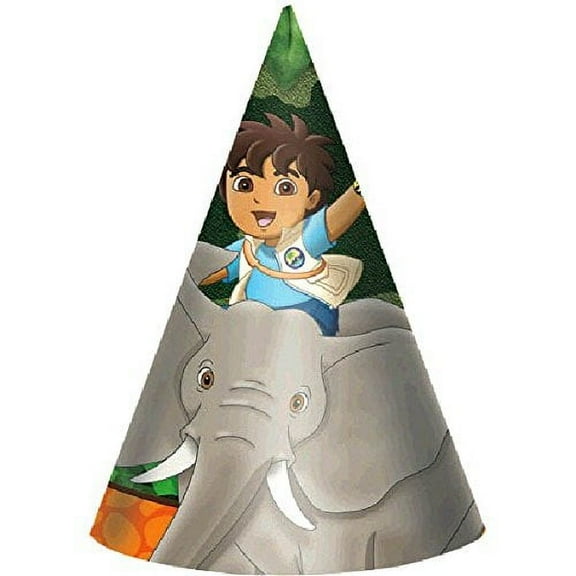 Frisky Diego's Biggest Rescue Paper Cone Hats Birthday Party Supply, 6", Pack of 8.