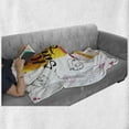 thumbnail image 6 of Ice Cream Soft Flannel Fleece Throw Blanket, Hello Summer Words with Lime Heart Sun Cake Color Splashes Image, Cozy Plush for Indoor and Outdoor Use, 50" x 60", Multicolor, by Ambesonne, 6 of 6