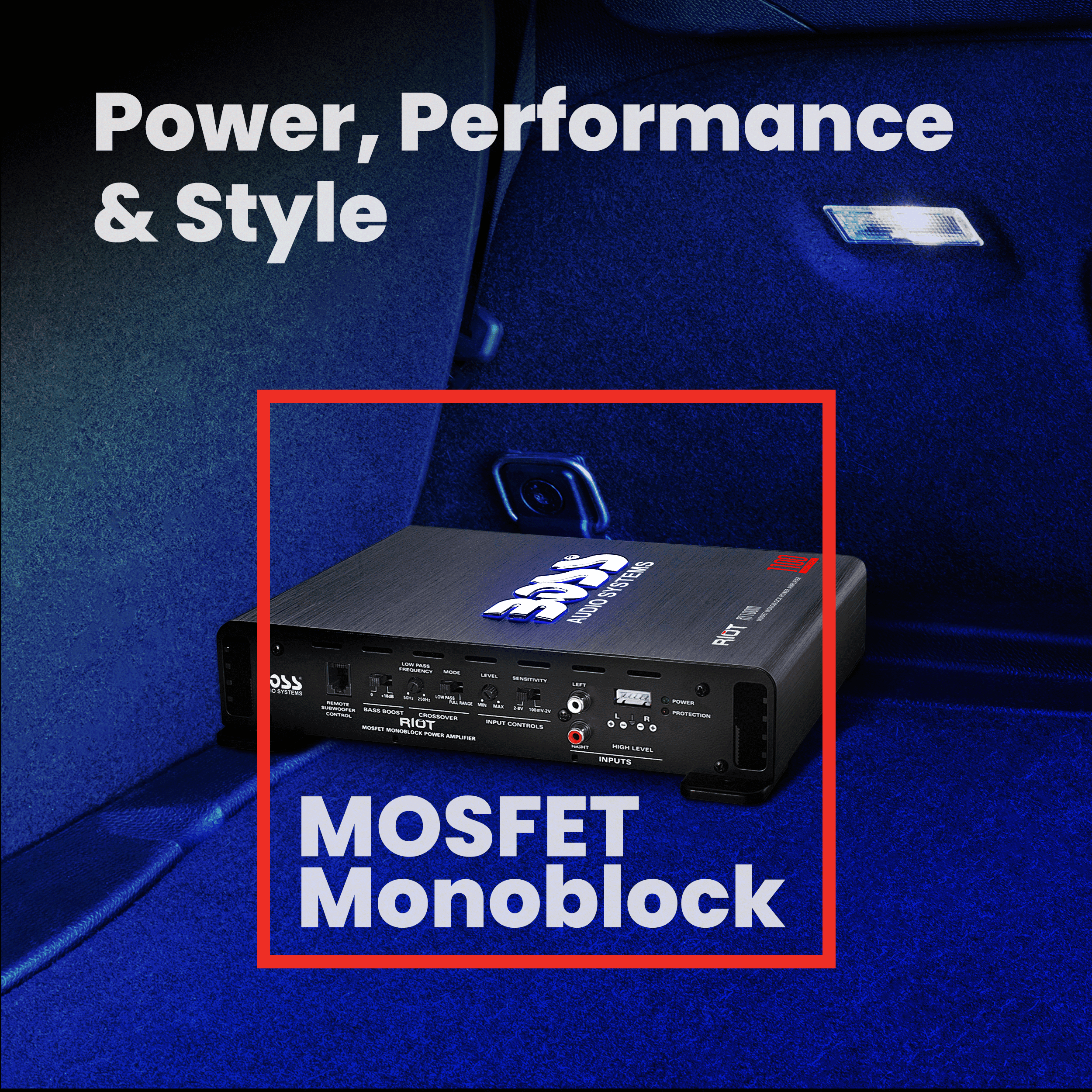 BOSS Audio Systems R1100M Class A/B Monoblock Car Audio Amplifier for Subwoofer with Bass Boost, 1100 High Output, High and Low Level Inputs