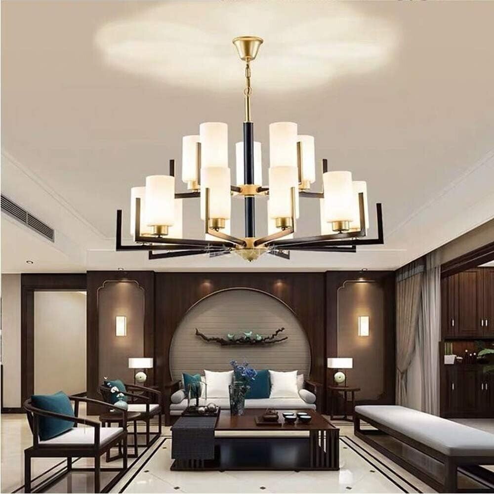 KPIBEST Chandelier for Dining Room, Modern Pendant Light Fixture Over Table with White Shade Classic Ceiling Hanging Lighting for Living Room Hallway Bedroom