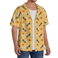 thumbnail image 2 of Gukieu Bee Wasp Print Men's Short-sleeved Shirts, Button-down Pocket Shirts, T-shirts, Beach Vacation Travel Summer Clothing-Large, 2 of 5